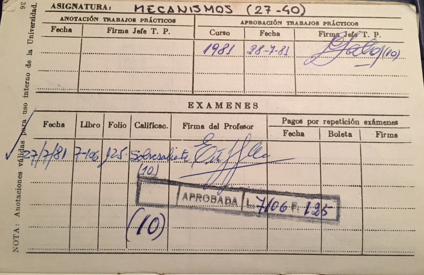 Libreta de estudiante